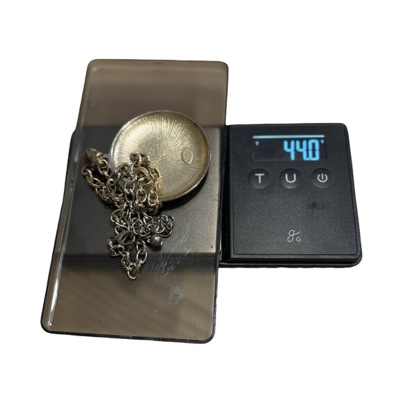 Kenneth Cole Mother Of Pearl Pink Salmon Abalone Pendant Necklace Signed - Picture 4 of 8